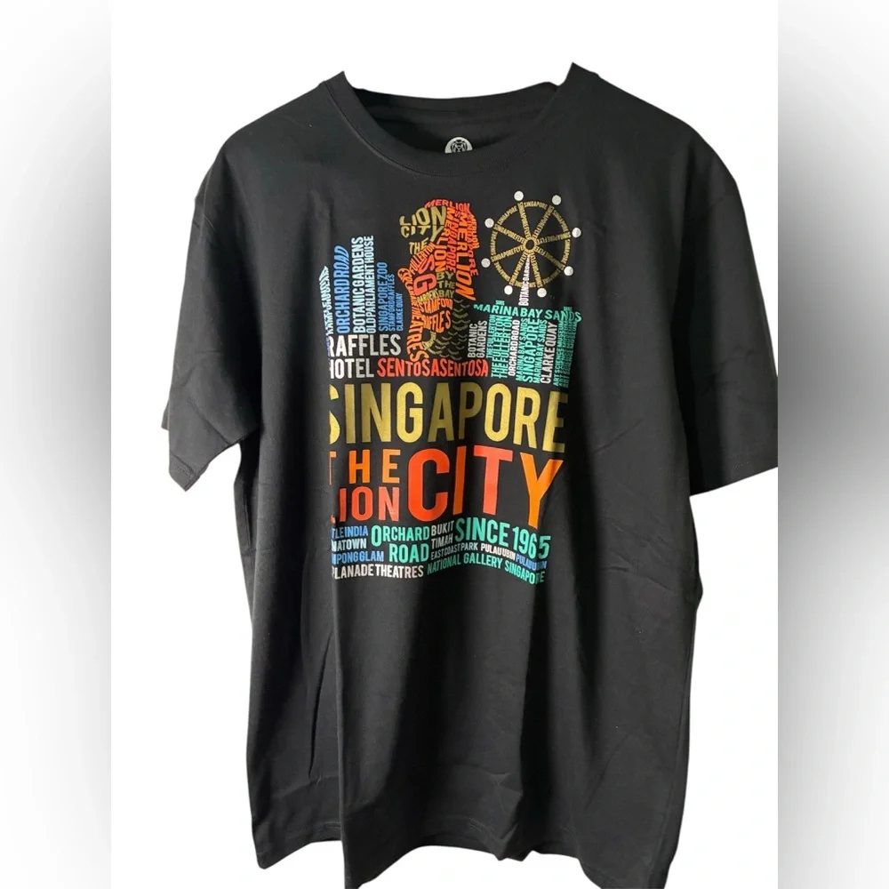GUARDIÁN ANGEL MEN SIZE XLBlack Singapore Graphic T-Shirt